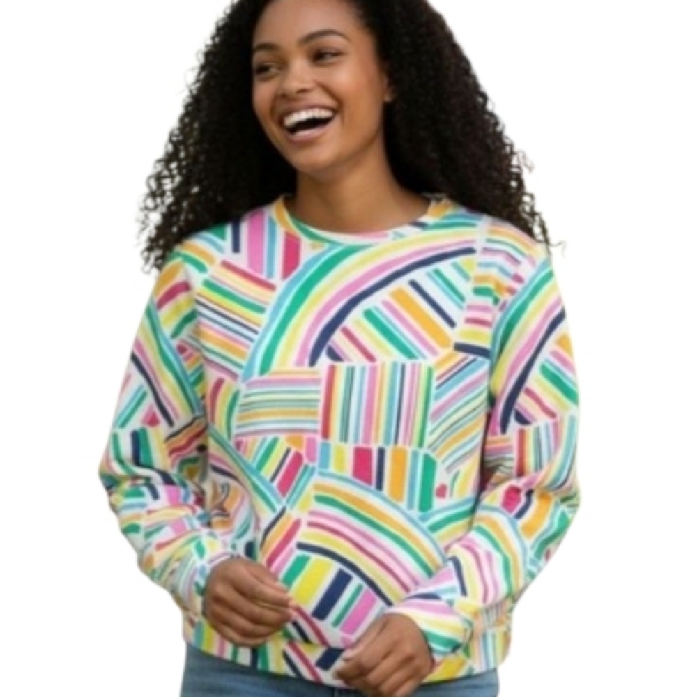 Fresh Produce Striped Crewneck Sweatshirt‎ Women's M Multicolor Pullover